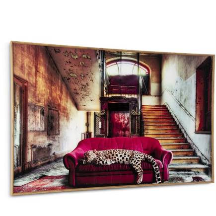 Coco Maison Lazy Cheetah schilderij 140x90cm
